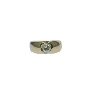 mens yellow gold fourteen karat gold with round brilliant diamond approximately point sixty five carat