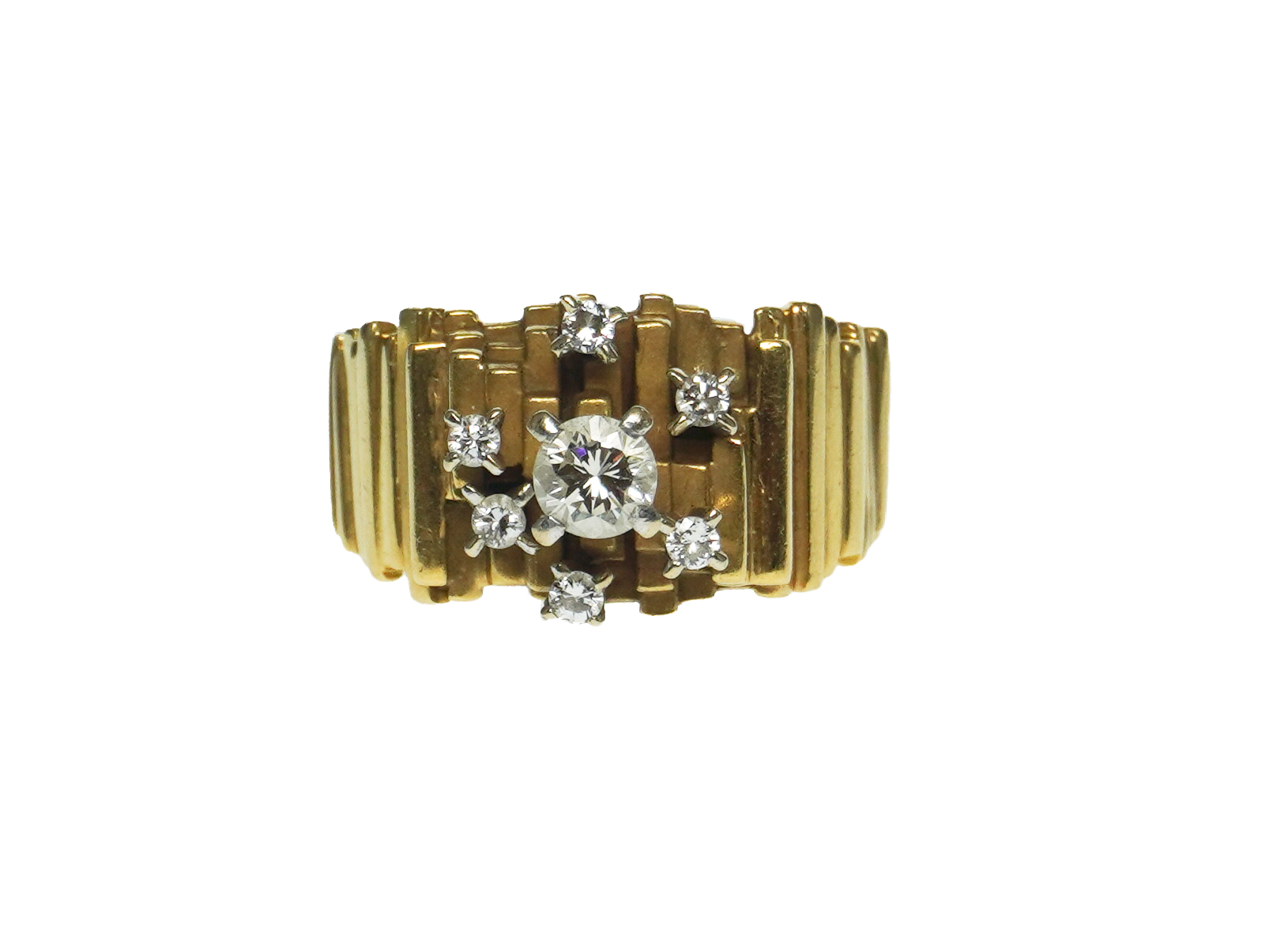 suspensie partner verliezen Mid Century Modern 18k Diamond Ring - King's Jewelry & Loan