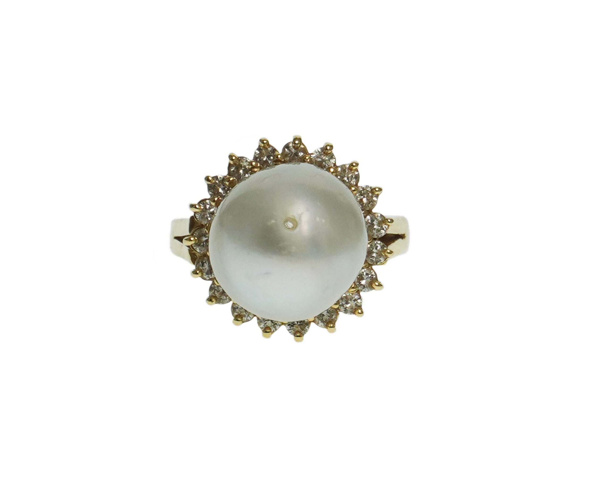 70s Vintage 4ct Opal Diamond Cluster Ring 14k Yellow Gold Estate Fine –  Sophie Jane